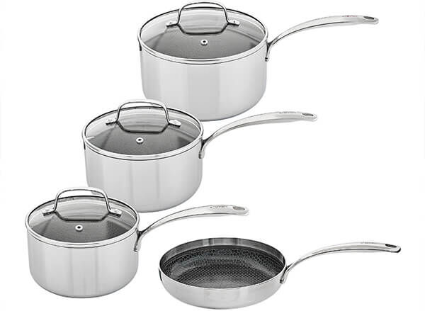 Stoven Hextra 4 Piece Saucepan Set with 20cm Frying Pan