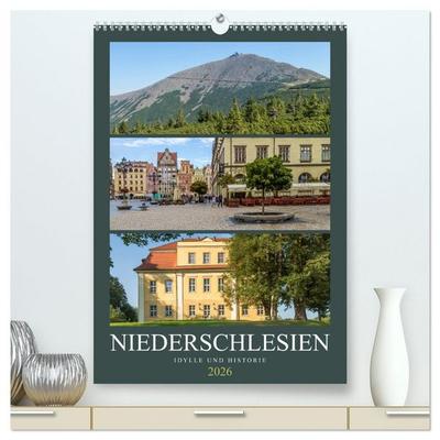 NIEDERSCHLESIEN Idylle und Historie (hochwertiger Premium Wandkalender 2026 DIN A2 hoch), Kunstdruck in Hochglanz