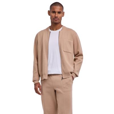 Strickjacke FALKE "Cotton Knit", Herren, Gr. S, sesame (4390), Strickjacken Strickjacke