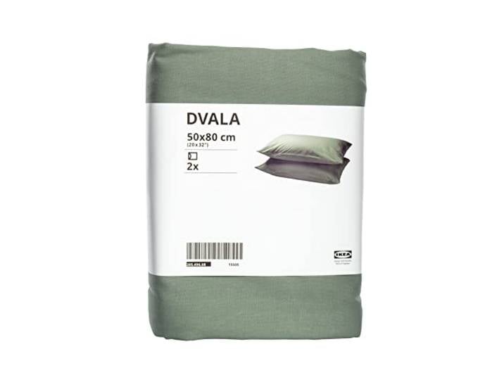 Ikea DVALA 205.496.68 Lot de 2 taies d'oreiller 100 % coton Gris/vert 50 x 80 cm
