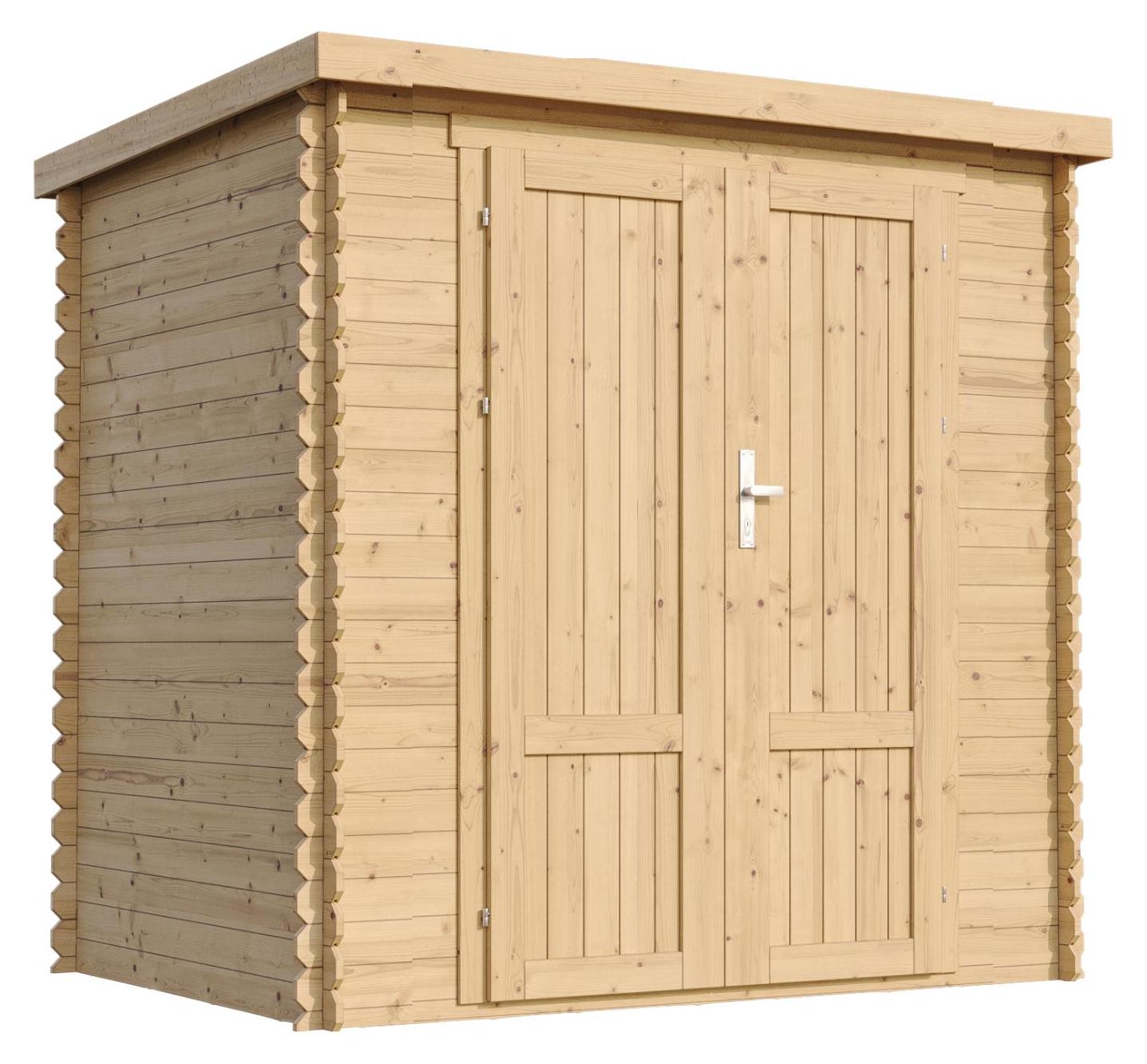 TIMBELA M311F1 Holz Gartenhaus 2,22 m², Geräteschuppen Mit 19 mm Wandstärke, Gerätehaus Und Fahrradschuppen Für Gartenwerkzeug, Ohne Boden, Massivholz-Paneeltüren
