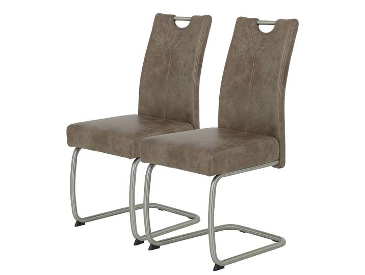 Freischwinger Manniku 43 x 99 x 58cm 2er Set Braun/Schlamm