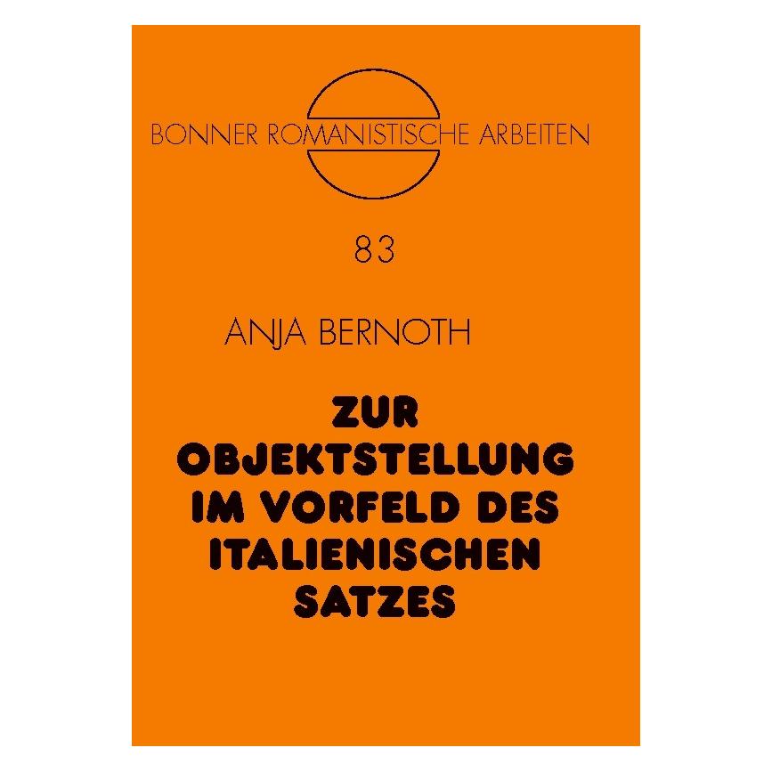 Umbreit Bernoth:Zur Objektstellung im Vorfeld d (Deutsch, Softcover, Anja Bernoth) (64886406)