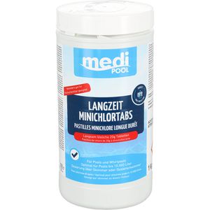mediPOOL Chlor Langzeit organisch, langsamlösliche Tabs, für Pools, 90 % Chlorgehalt, 50 x 20 g, Dose 1 kg