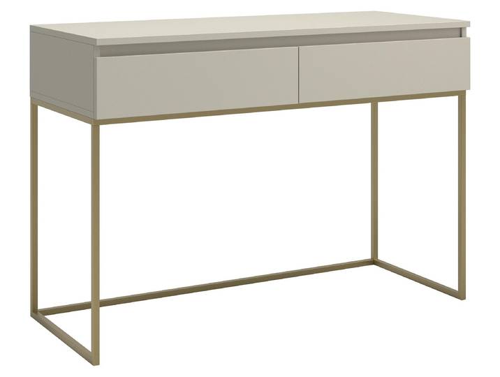 Selsey Bemmi - Coiffeuse Bureau\, gris beige avec structure en métal doré\, 120 cm