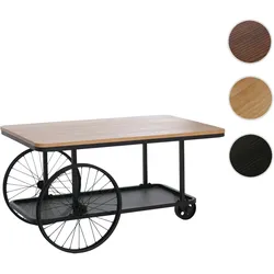 Couchtisch HWC-Q69, Beistelltisch Sofatisch, Reifen Industrial Retro Holz, 54x100x60cm ~ natur, schwarz