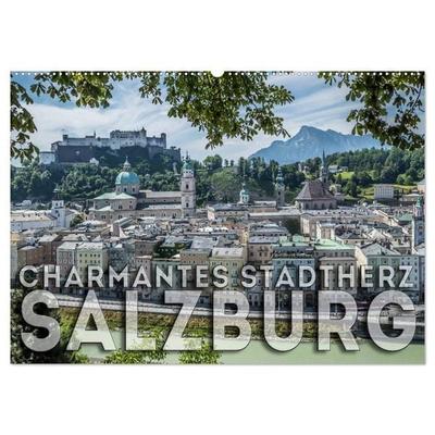 Charmantes Stadtherz SALZBURG (Wandkalender 2026 DIN A2 quer), CALVENDO Monatskalender