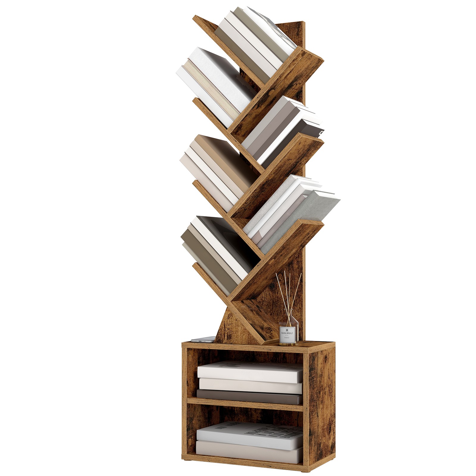 VASAGLE Standregal in Baumform, Bücherregal, 20 LBCB35607KD01