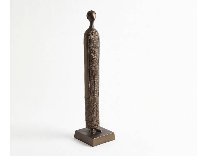 DELIFE Figur Sentinel B12 x T12 x H51 cm Aluminium Aurum Satin Gegossen, Wohnaccessoires