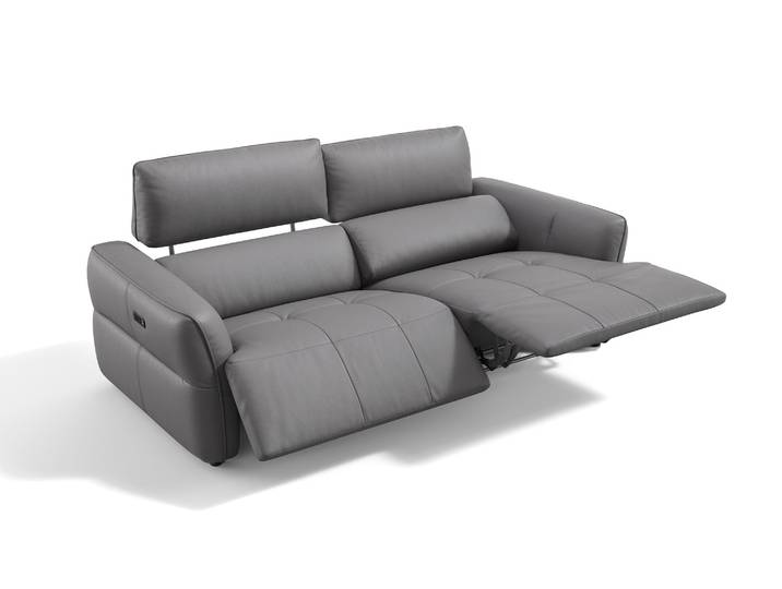 Leder Sofa VERANO 3-Sitzer Elektrische Kopflehnen Couchgarnitur Ledercouch Designcouch