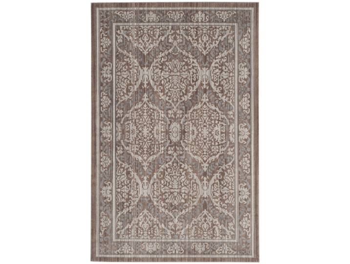 Tapis artisanat inspiré en polyester gris/brun, 122 x 183 cm