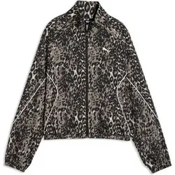 Puma Damen Freizeit / Mode Sommer GJ Jacken / Anoraks Jacken/Anoraks lg.Arm Da PUMA SPORT ANIMAL Relaxed AOP Full-Zip Woven Jacket, Größe XS in beige beige