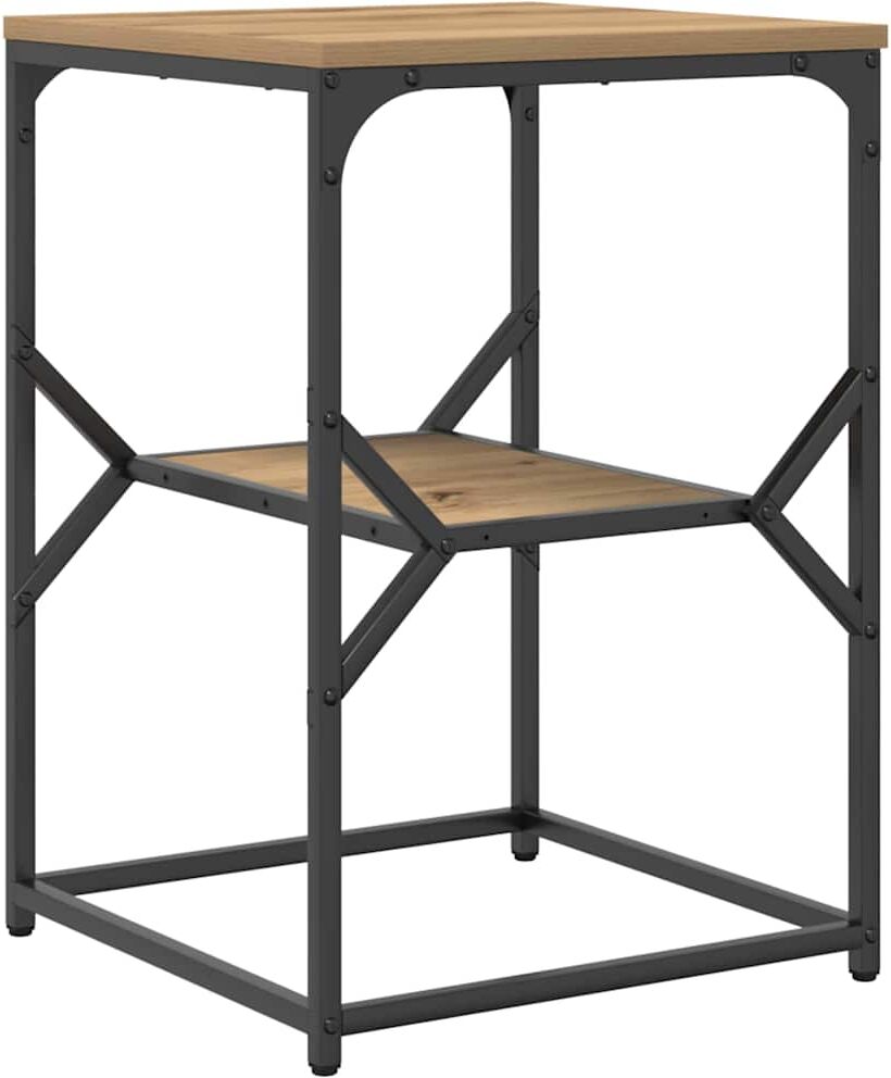 vidaXL Mesa lateral Roble artisan 41 x 40 x 60 cm Marrón