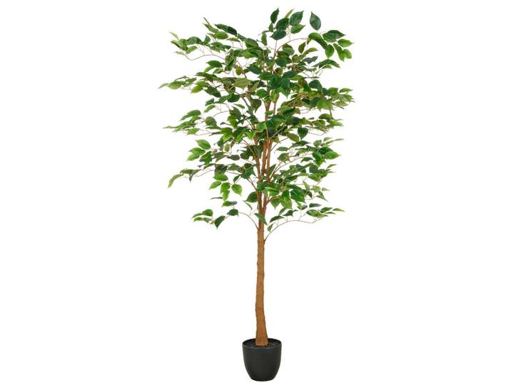 Ficus Benjamina, Grün, Kunststoff, 150 cm, inkl. Topf, UV-beständig, Dekoration, Blumen & Blumentöpfe, Kunstpflanzen