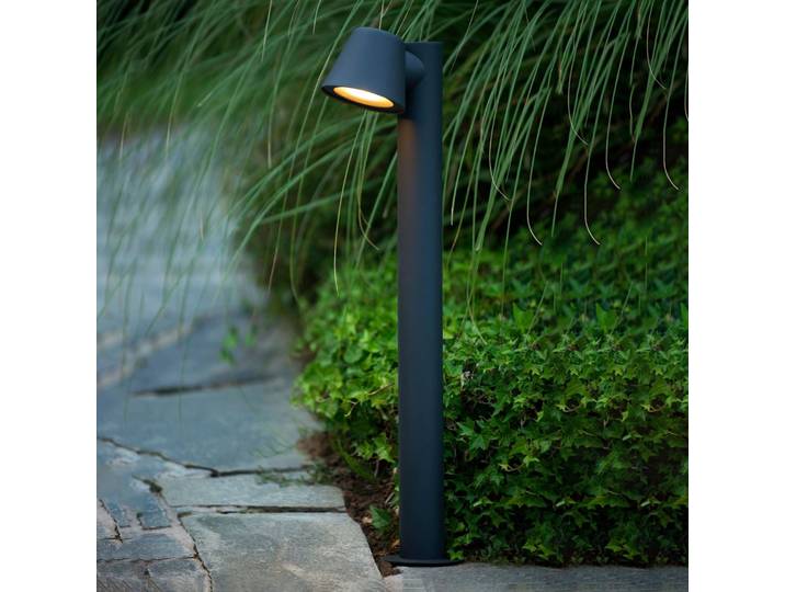 Lucide LED Wegeleuchte Dingo, dimmbar, schwarz, Aluminium, Modern, LED Außenleuchte