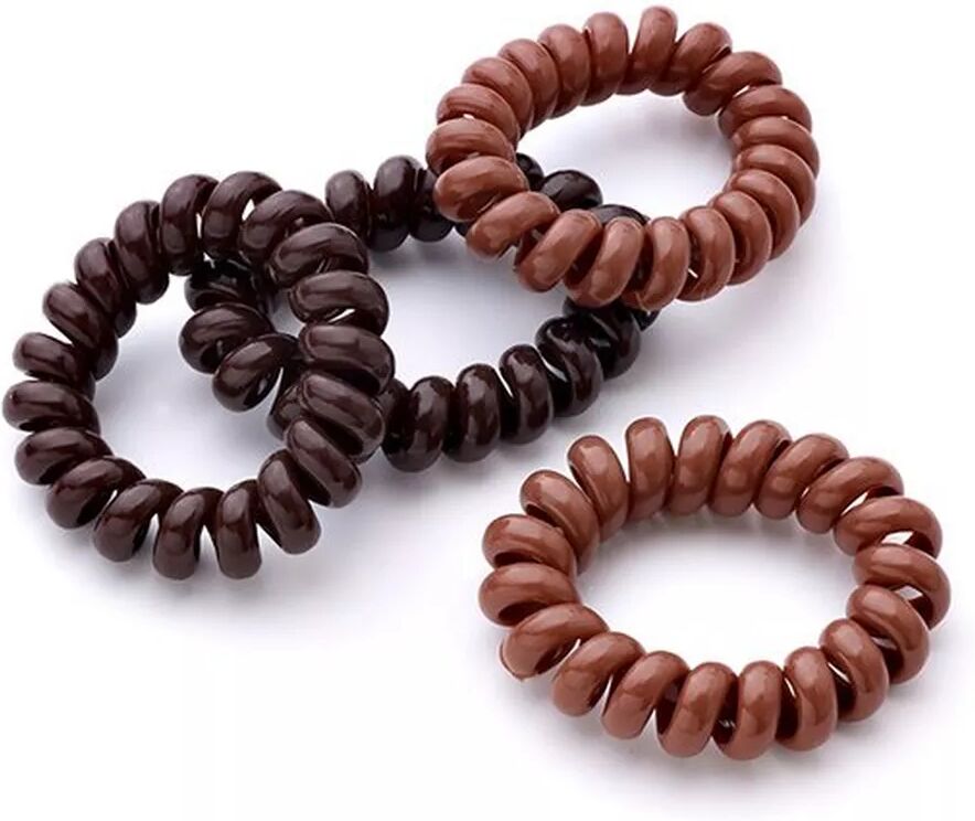 Trisa Haarschmuck - Twister Haargummi, Twister Elastic, 4,5 Cm, 4 Stk., 4 Stück, Braun