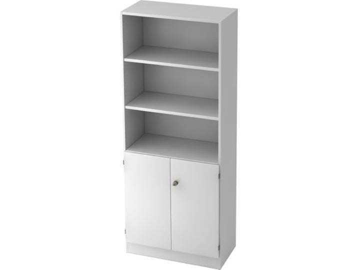 Hammerbacher GmbH Regal 5 OH 2 OH 80x42x200,4cm Türen Sockelblende Griff SG Weiß/Weiß