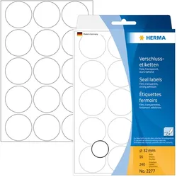 Herma, Etiketten, Verschlussetiketten