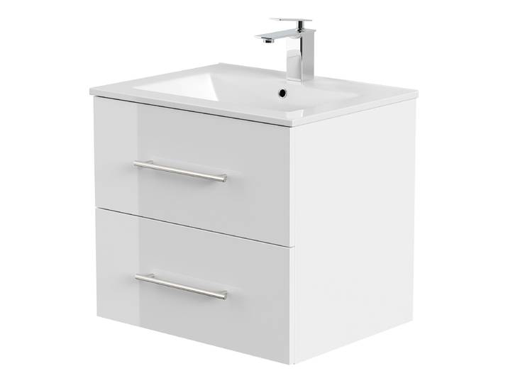 Meuble vasque Homeline 62cm Blanc/Blanc brillant