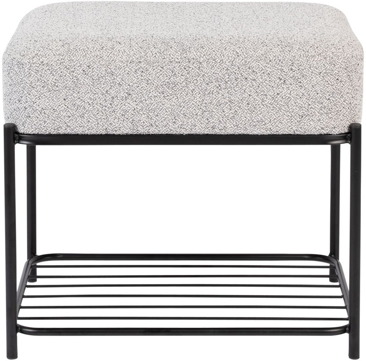 Housecraft Living Milou Kruk/Poef Rechthoekig - Grijs - Bouclé Stoffen