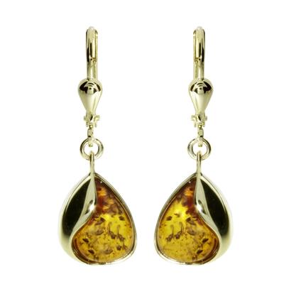 Paar Ohrhänger OSTSEE-SCHMUCK "Ostsee-Schmuck Ohrhänger Jeska Ohrhänger Jeska", gelb, Ohrringe, Damen, 30x10mm, Gelbgold 585