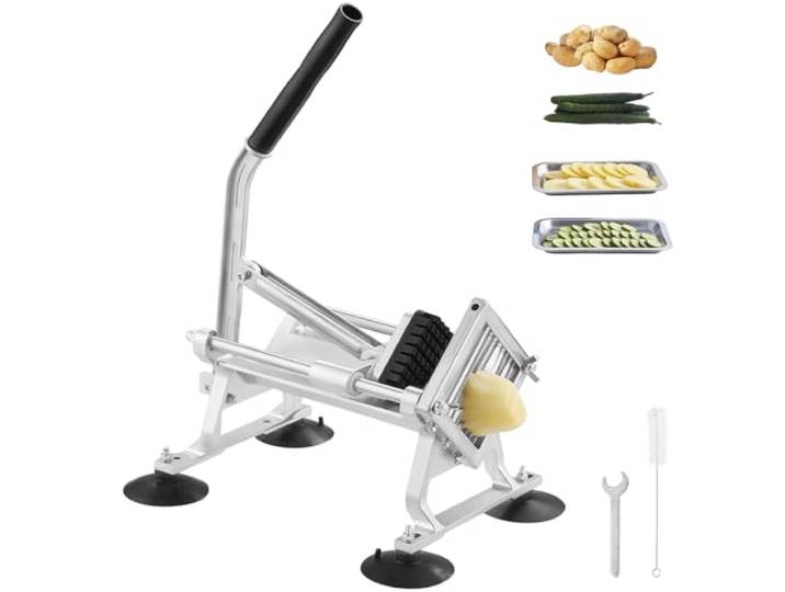VEVOR Coupe-légumes Commerciale\, Trancheuse à Légumes Fruits Manuelle 9\,5 mm\, en Acier Inoxydable et Alliage d'Aluminium\, avec Pieds Antidérapants\, pour Radis\, Oignons\, Pommes de Terre\, Cuisine