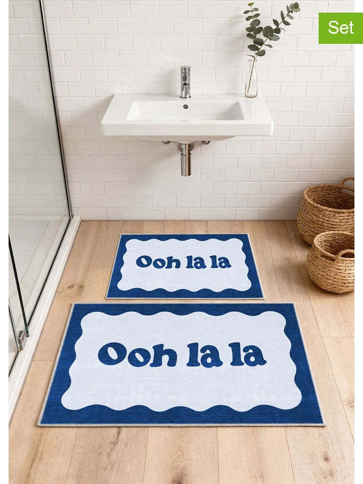 BELLA MAISON 2er-Set: Badematten ''Scout'' in Blau/ Hellblau - onesize