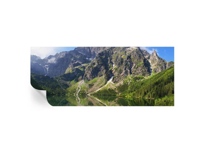 Wallfluent Fototapete 250x104 cm - Malerische Berge, Blau, 250x104 cm, Tapeten & Wandverkleidungen, Fototapeten