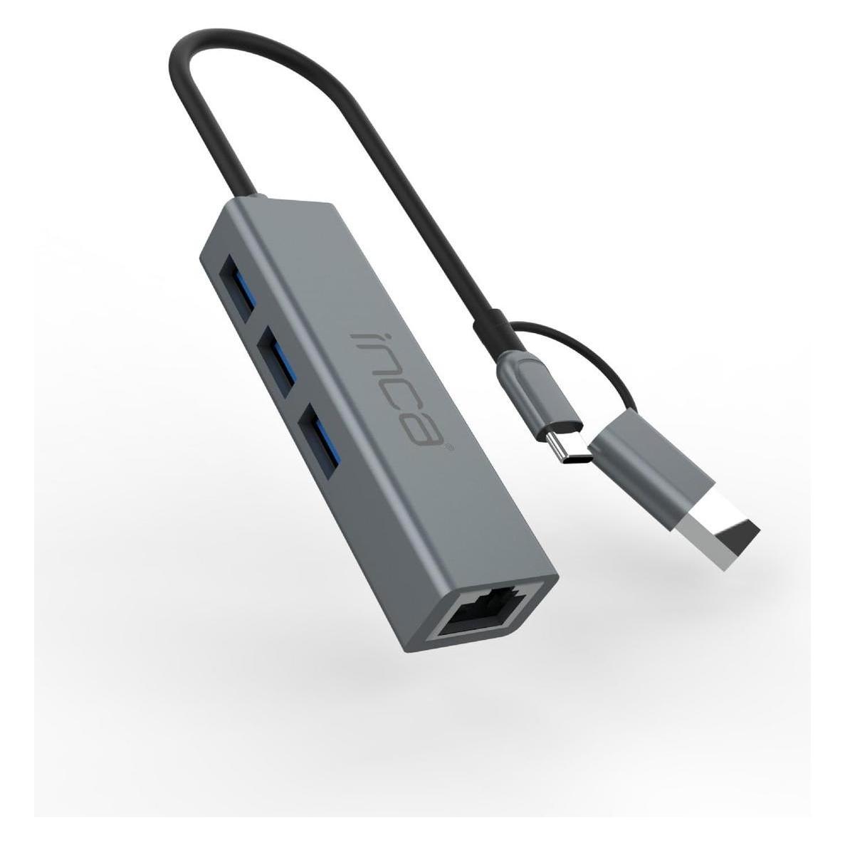 Inca Adapter IUTP-03TX Ethernet > USB und Typ-C 1000Mbit/s (USB-C 3.2 Gen 1, RJ45 (1x)) (IUTP-03TX)