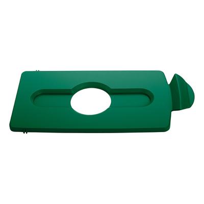 Flaschendeckeleinsatz mit Loch für Flaschen/Dosen für Rubbermaid Slim Jim Recycling-Station | HxBxT 1,3x20,3x42cm | Polypropylen | Grün von PROREGAL