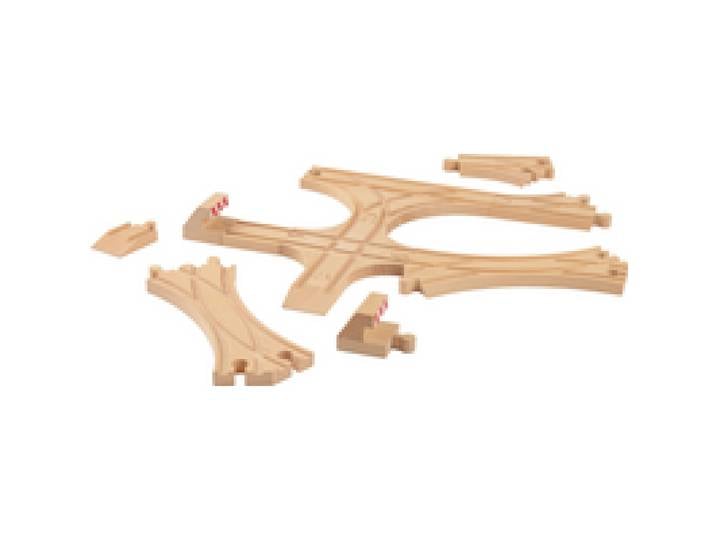 LUPILU® Kit de rails de train en bois (Kit d'aiguillage)