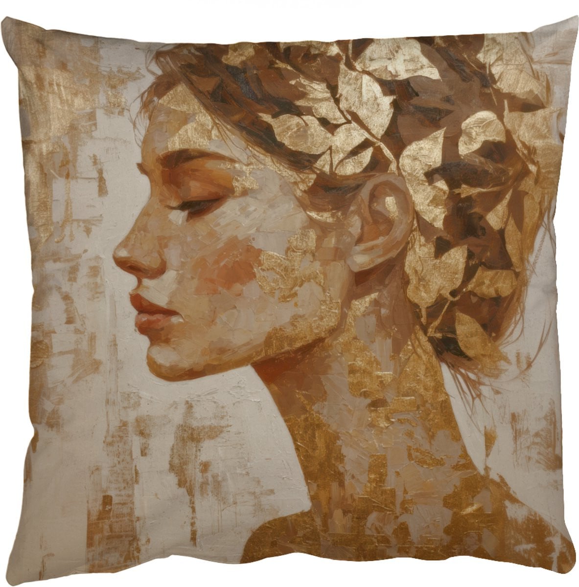 PillowMonkey Sierkussen Abstract Vrouw - Goud - 45 x 45 cm