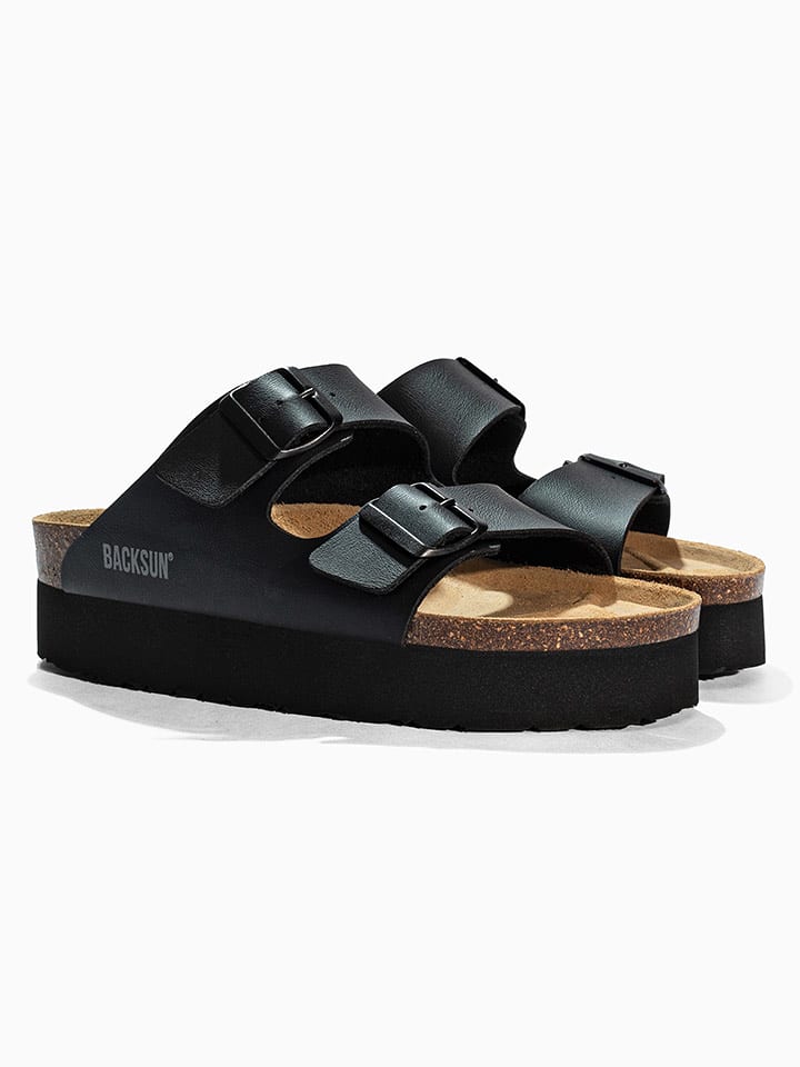 BACKSUN Pantoletten "Maldives" in Schwarz - 38
