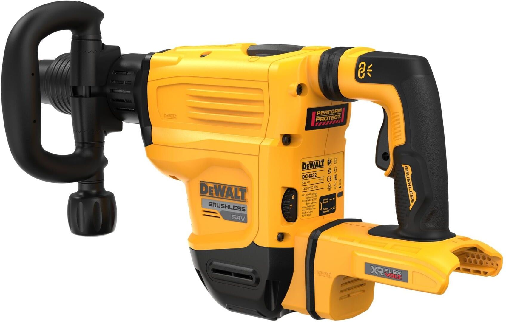 Akku-Meisselhammer DEWALT "54 V Brus", gelb, Abbruchhammer, Akku-Meisselhammer gelb Einheitsgröße