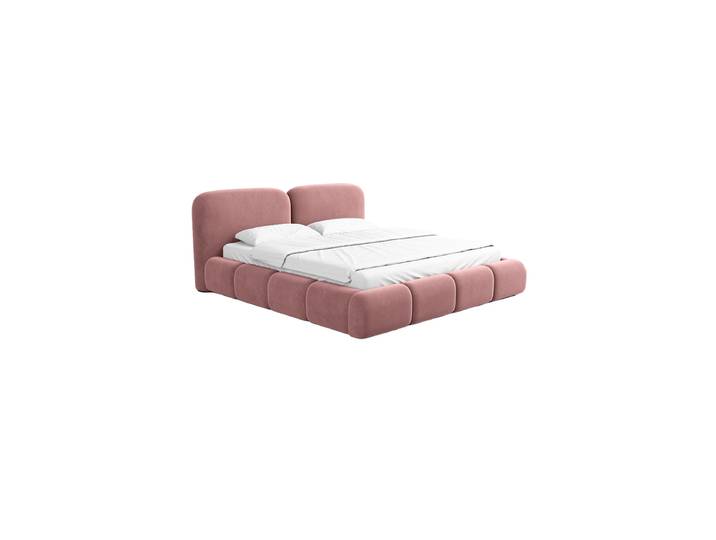 Design Polsterbett „Mirage“ mit Ablagefach, Samt Lachsrosa BLOOMINGLOFT Collection