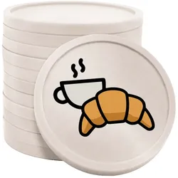 CombiCraft Kunststoff Wertmarken Chips Kaffee & Croissant in Perlmutt- 100 Stück - Ø29 mm
