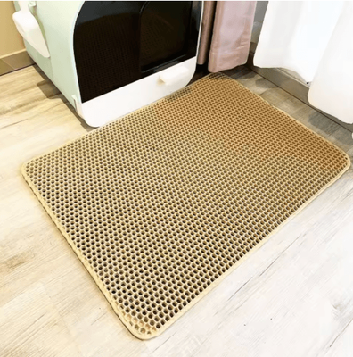 Inspire Picks Paw Shield Double Layer Cat Litter Mat Waterproof Litter Trapping Pad For Cleaner Floors yellow 40x50cm