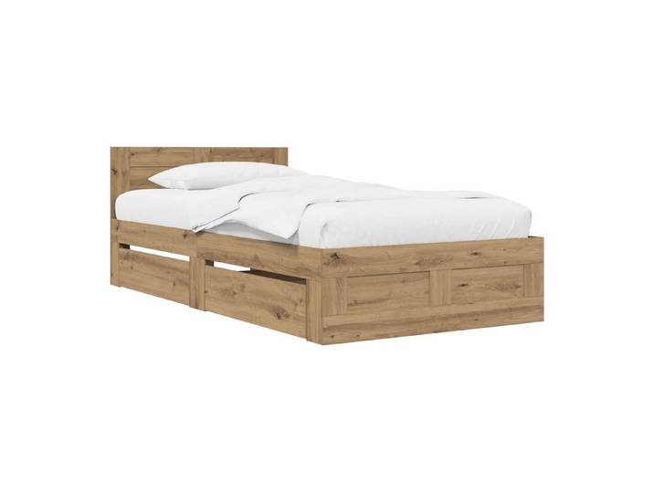 vidaXL Bett Bettrahmen 2 stk. Kunsthandwerk Eiche Holzwerkstoff (2-tlg)