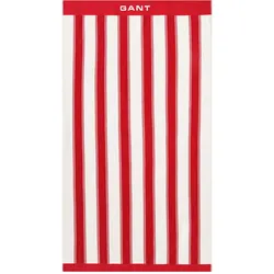 GANT Strandtuch - YACHT STRIPE BEACH TOWEL, Duschtuch, Baumwolle, Streifen Rot / 100x180cm