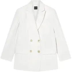 A|X Armani Exchange für Damen. XW001948AF21555U1003 Blazer Double weiß (XXS), Lässig, Klassisch, Polyester, Langarm