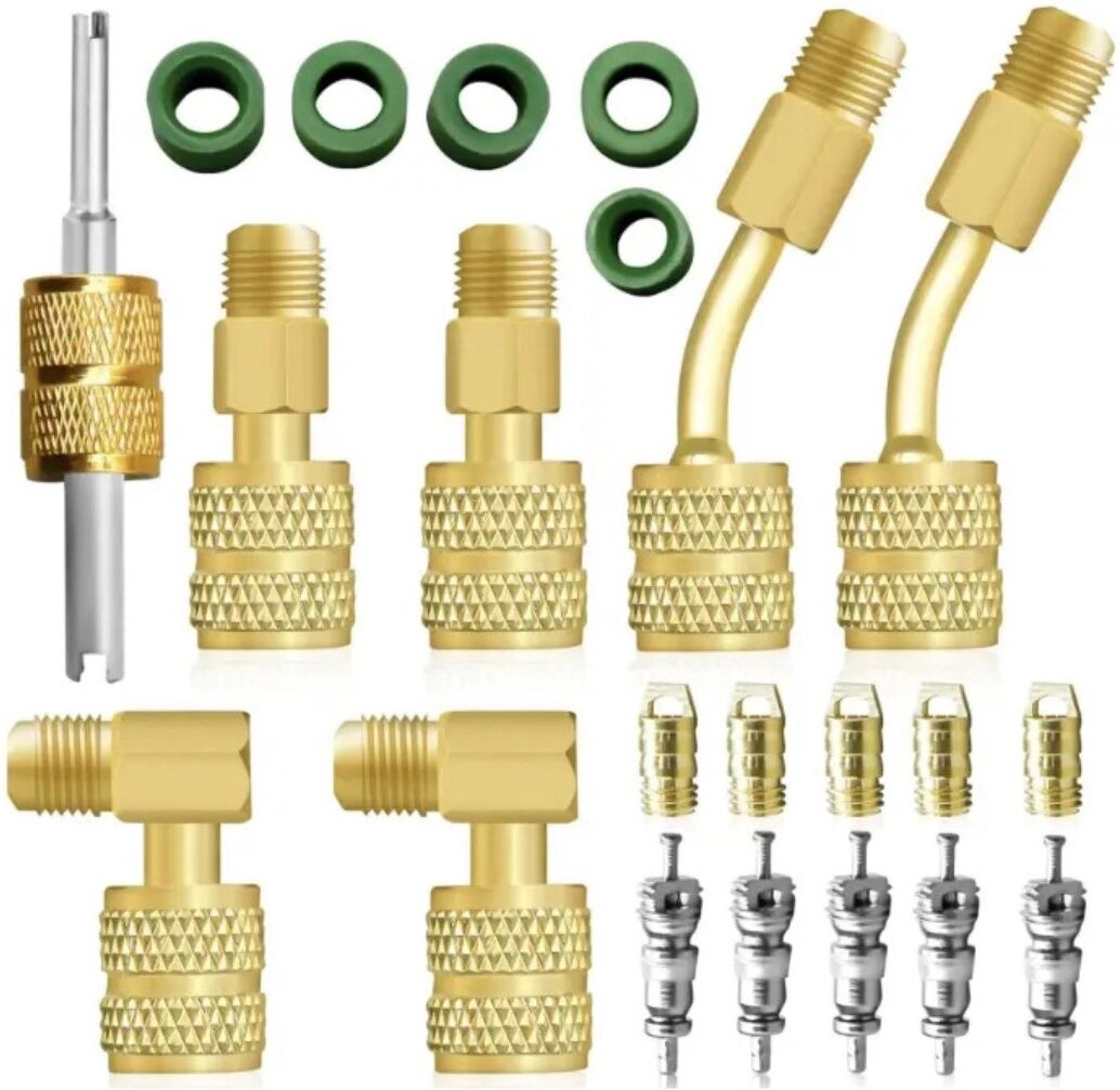 INF Klimaanlagen-Reparaturwerkzeug-Set – Kupfer R410A-zu-R22 Adapter mit staubdichtem Design