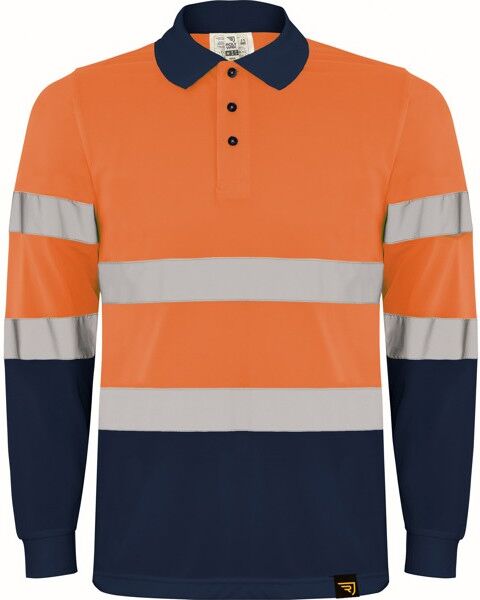 Polo manches longues personnalisé haute visibilité Polaris L/S XL MARINE/ORANGE FLUO