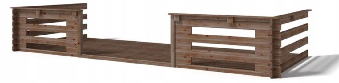 Veranda zum Gartenhaus 5x2m - Farbe Braun - Imprägniert