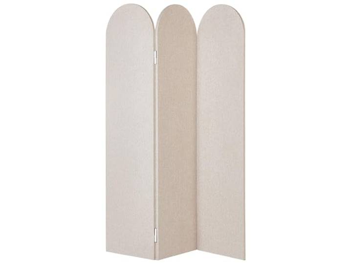 Beliani Akustik Büro Raumteiler 3-teilig 160x120 cm aus Stoff und Stahl beige Slimmy
