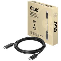 club3D DisplayPort / HDMI Anschlusskabel DisplayPort Stecker, HDMI-A Stecker 3.00 m Schwarz CAC-1087 DisplayPort-Kabel