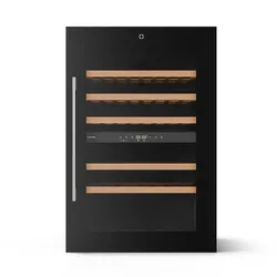Klarstein Illuminosa Einbau-Weinkühlschrank | Dualzone | UV-Schutz | 143 Liter | 57 Flaschen | 60 cm Schwarz
