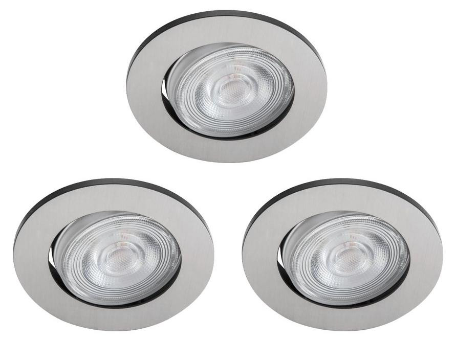 Philips Led inbouwspots Taragon rond grijs 3x4,5W 2700K 8,5cm