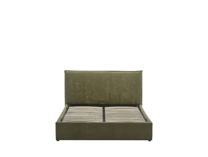 Lit coffre en tissu 140x190cm - vert