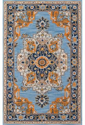 Momeni Ibiza Hand-tufted Traditional Medallion Wool Area Rug.