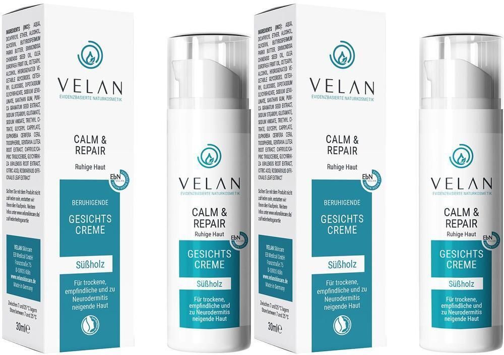 Velan calm & repair Gesichtscreme ruhige Haut 2x 2x30 ml Creme